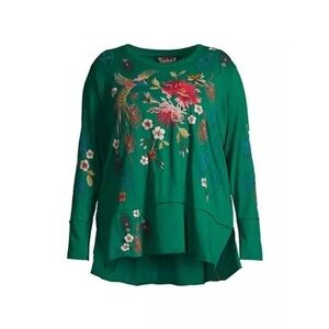 Johnny Was‎ Green Blouse with Elegant Design